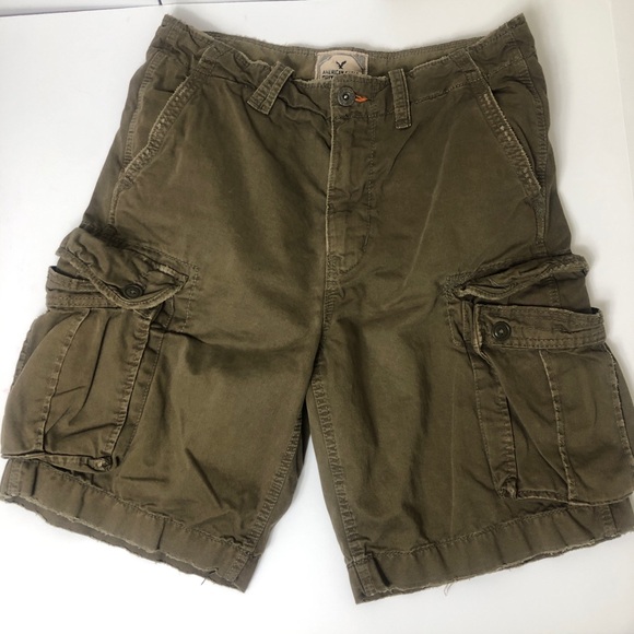 American Eagle Army Green Cargo Shorts Size 33 - Picture 4 of 8